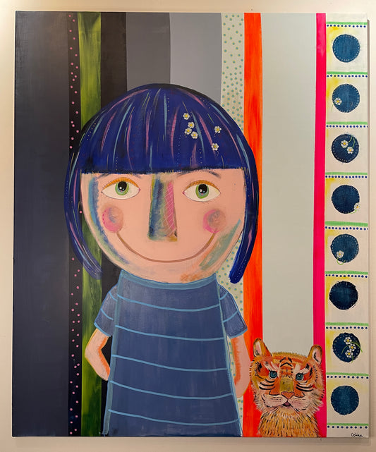 Astrid - spændende stort maleri