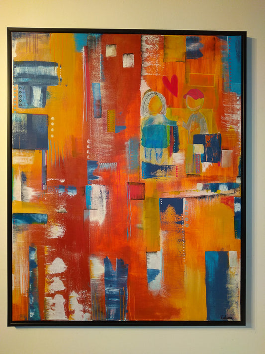 Kærestepar i varme farver