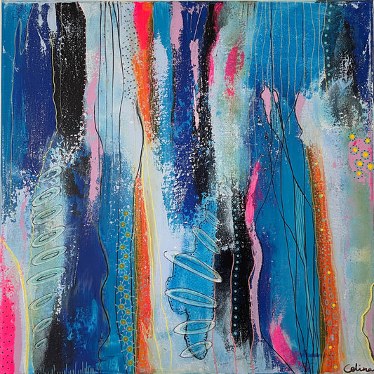 Dejligt, positivt kvadratisk maleri