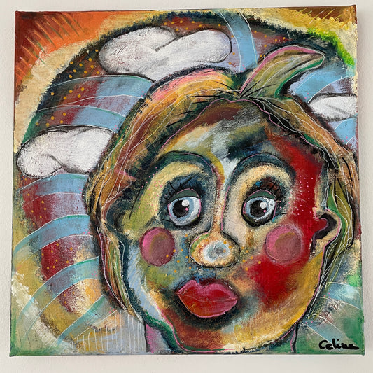 Farverigt ansigtsmaleri