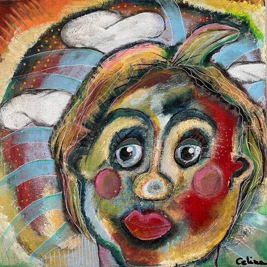 Farverigt ansigtsmaleri