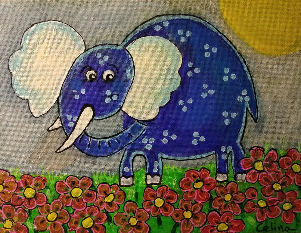 Lille, blå elefant