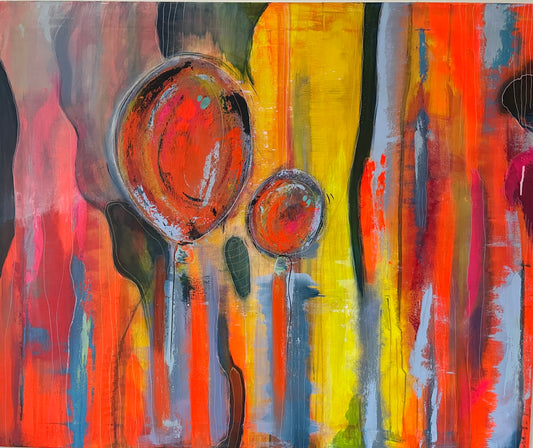 Stort maleri i varme farmer