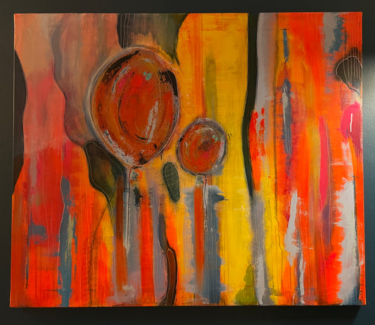 Stort maleri i varme farmer