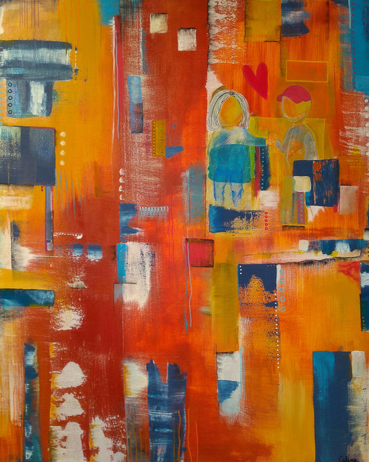 Kærestepar i varme farver