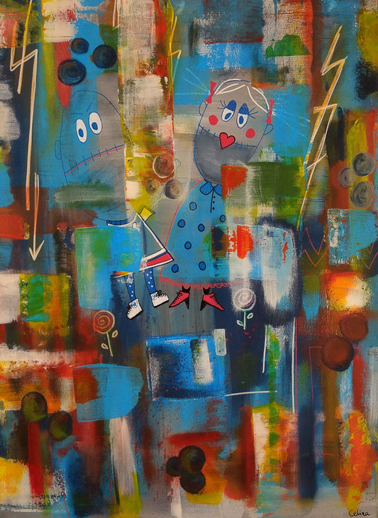 Sjovt, figurativt maleri